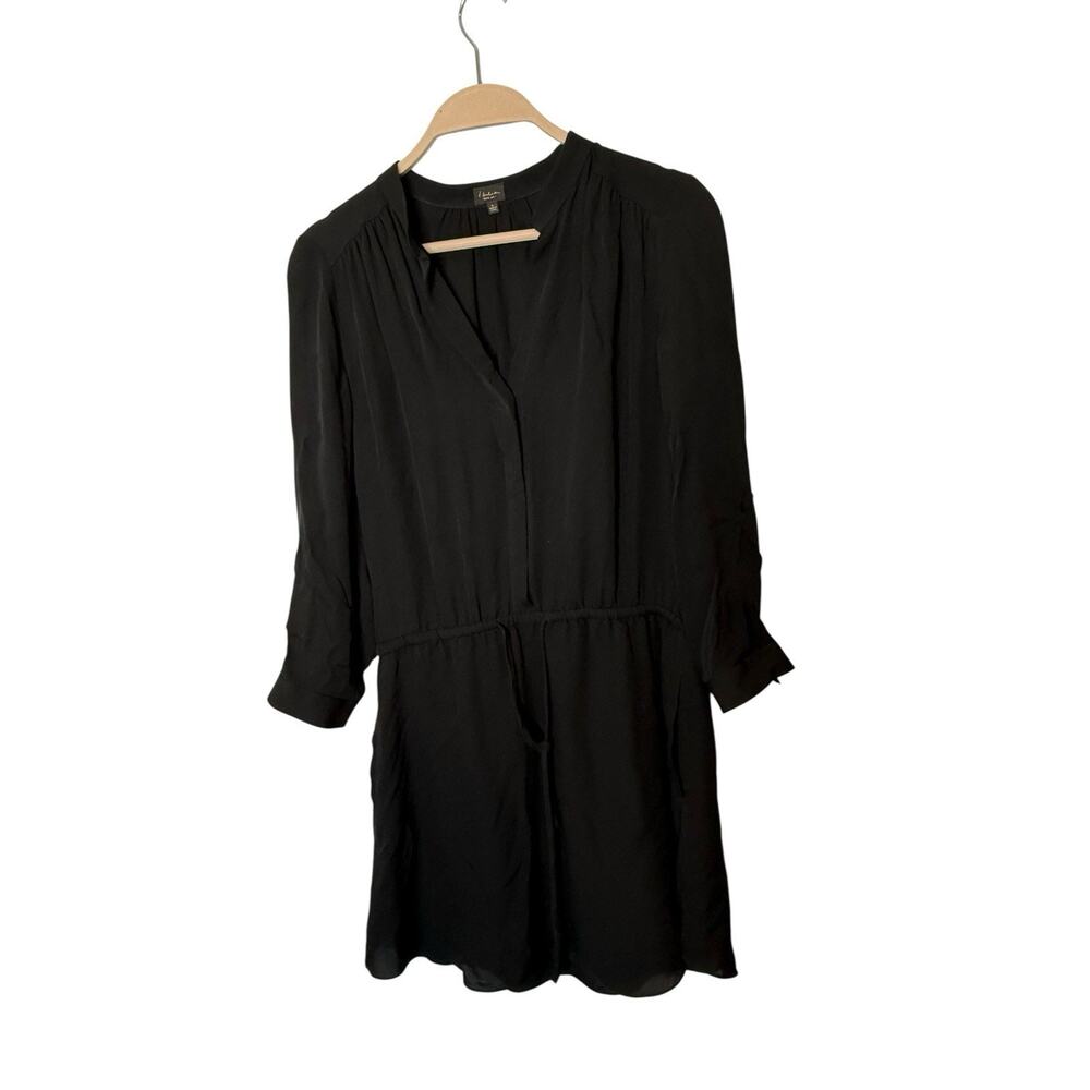BABATON Aritzia 100% Silk Mini Black Shirt Dress Size small